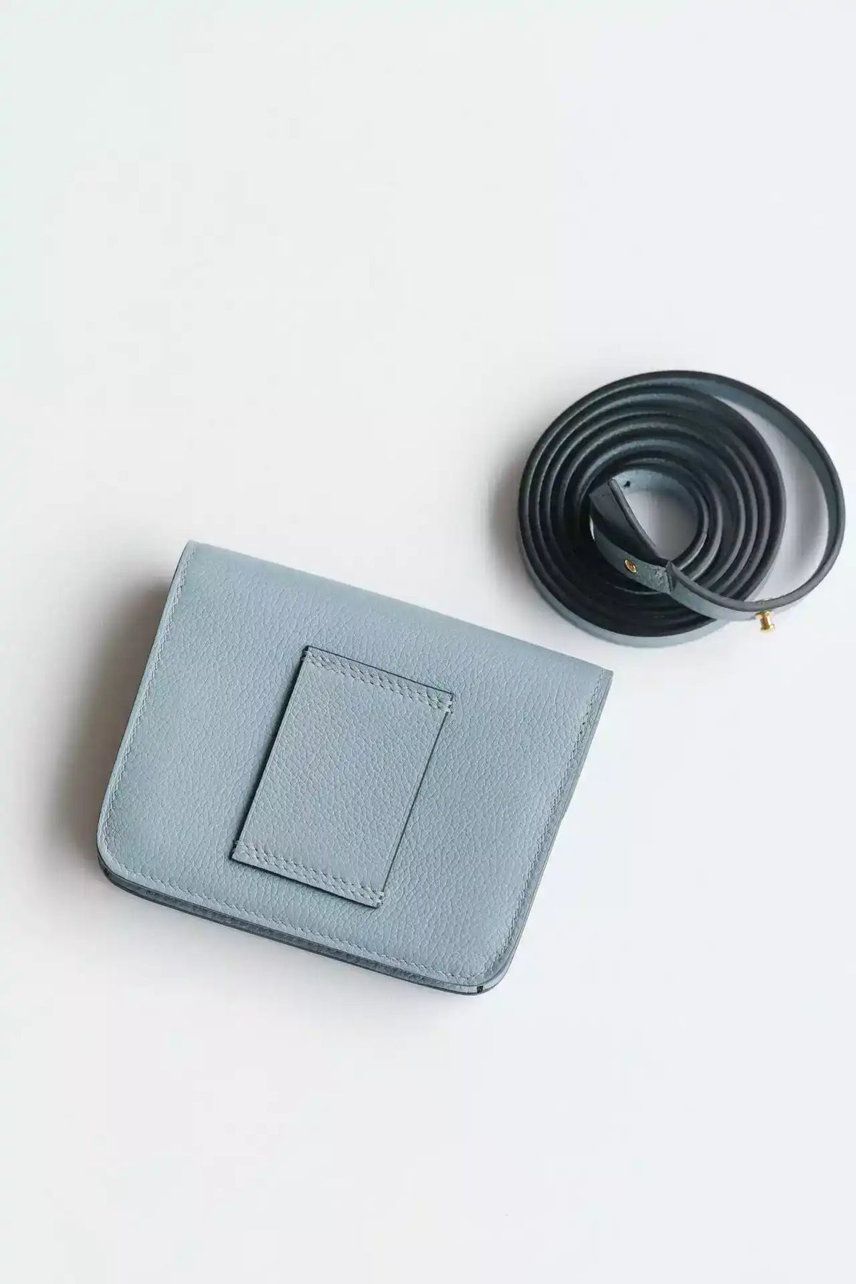 Hermes Constance Slim Wallet in Blue Lin Evercolor Calfskin – HW160