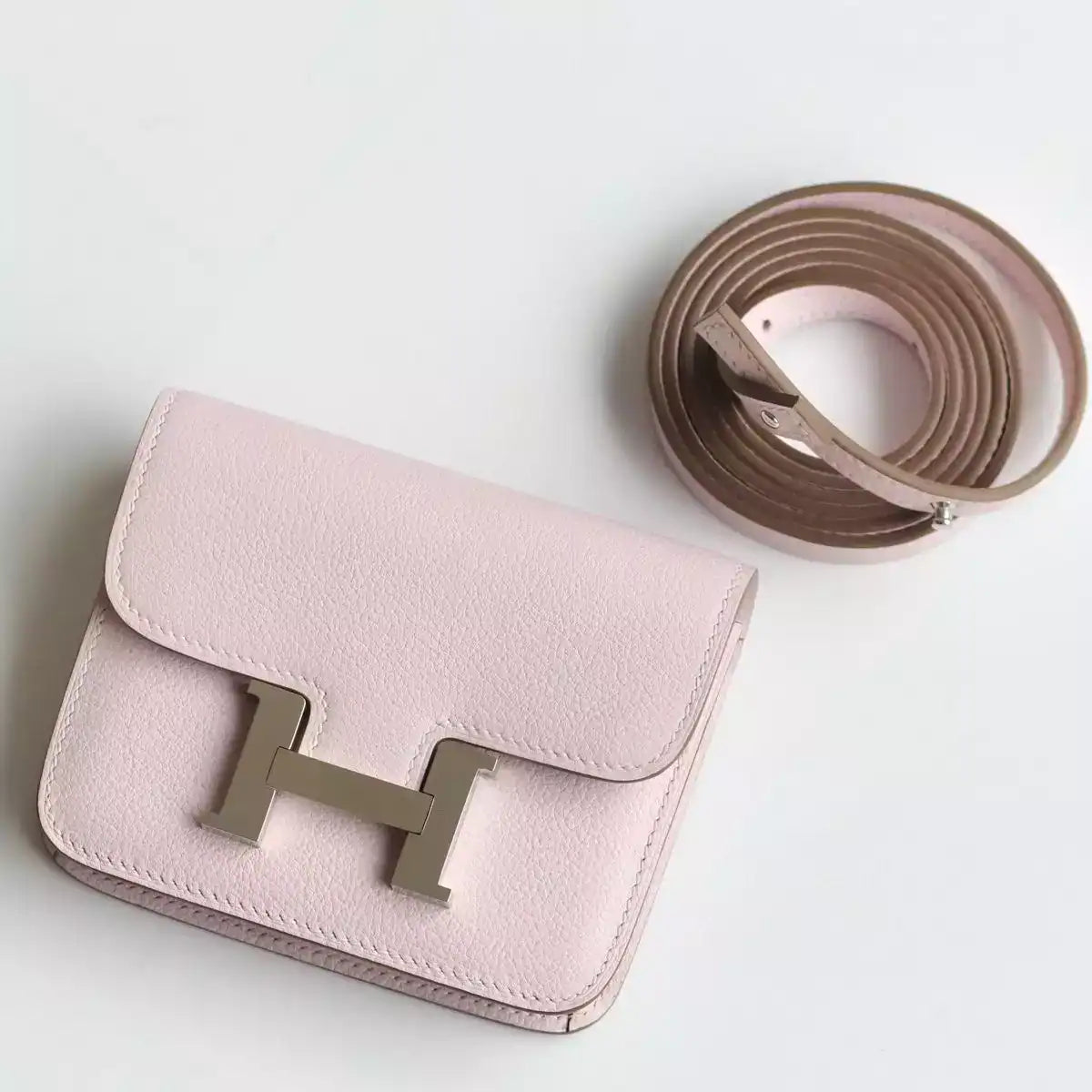 Hermes Constance Slim Wallet in Mauve Pale Epsom Calfskin – HW161