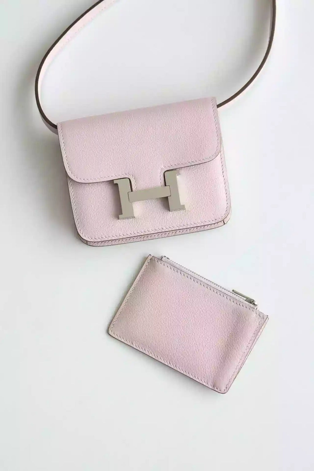 Hermes Constance Slim Wallet in Mauve Pale Epsom Calfskin – HW161