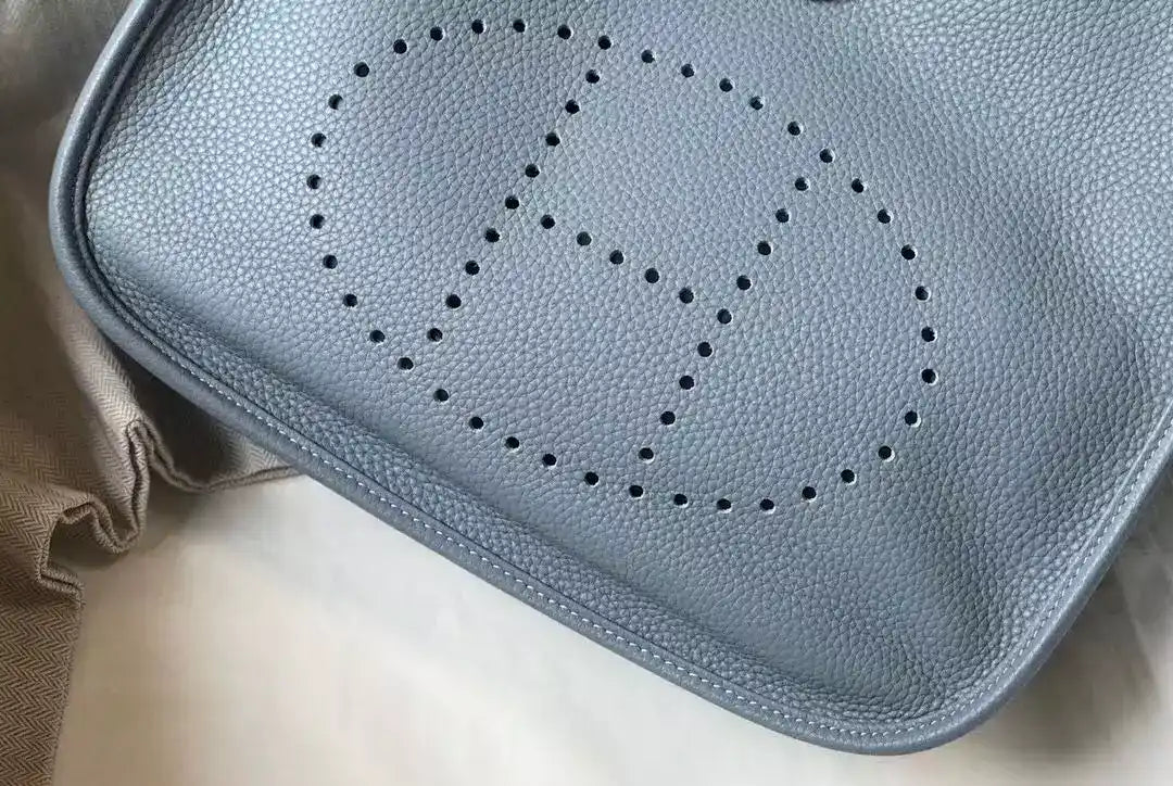 Hermes Evelyne III 29 PM Bag In Blue Lin Clemence Leather – HW060