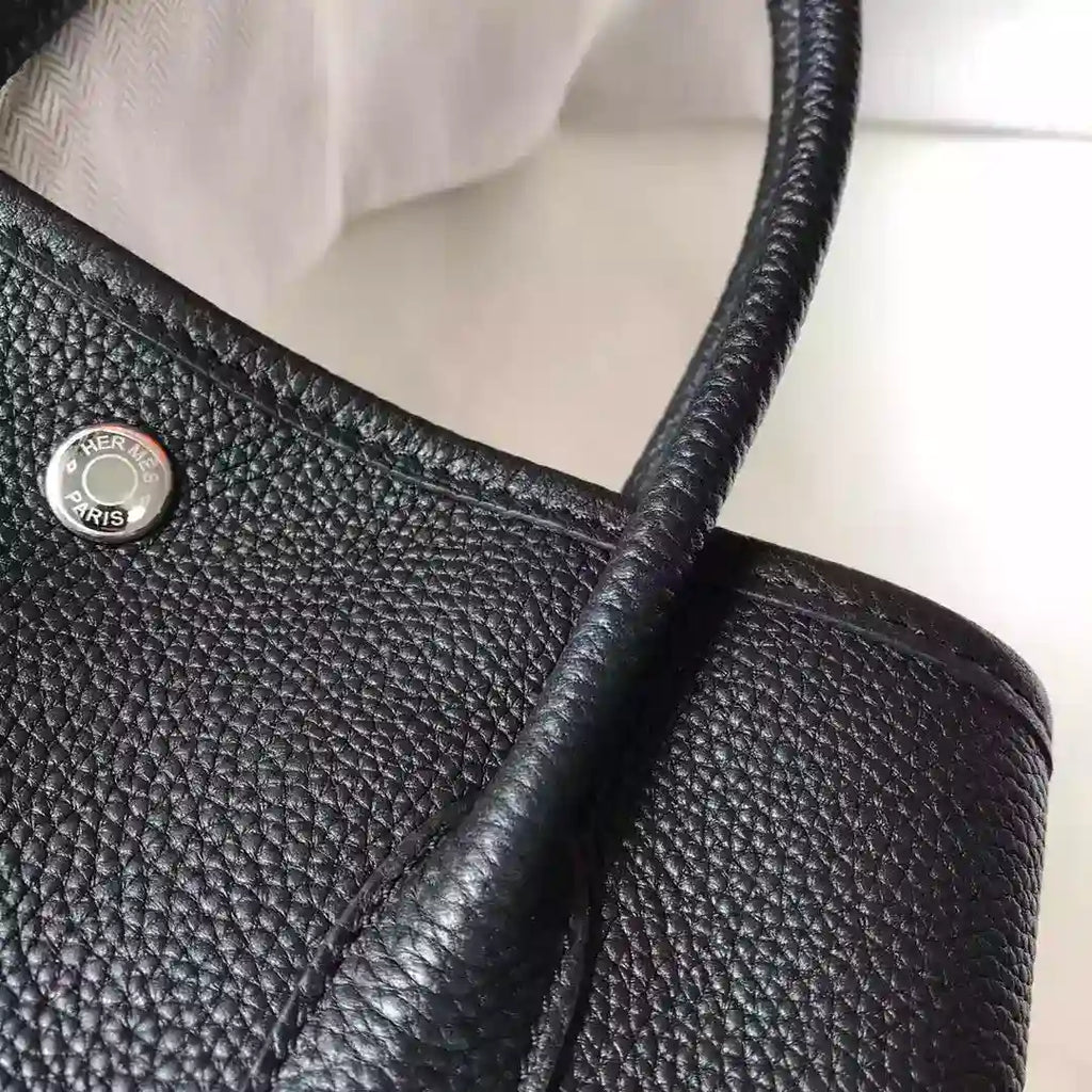Hermes Garden Party 30 Bag In Black Taurillon Leather – HW083