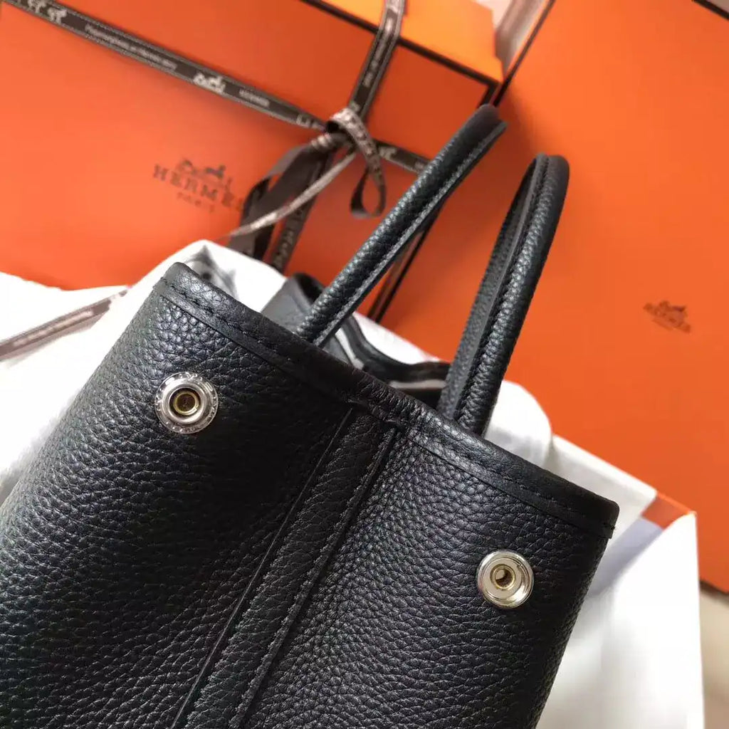 Hermes Garden Party 30 Bag In Black Taurillon Leather – HW083