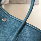 Hermes Garden Party 30 Bag In Blue Jean Taurillon Leather – HW079