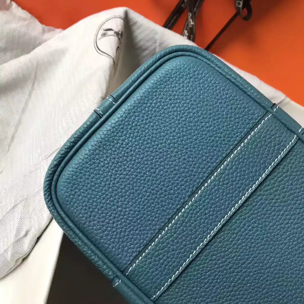 Hermes Garden Party 30 Bag In Blue Jean Taurillon Leather – HW079