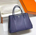 Hermes Garden Party 30 Bag In Blue Saphir Taurillon Leather – HW071