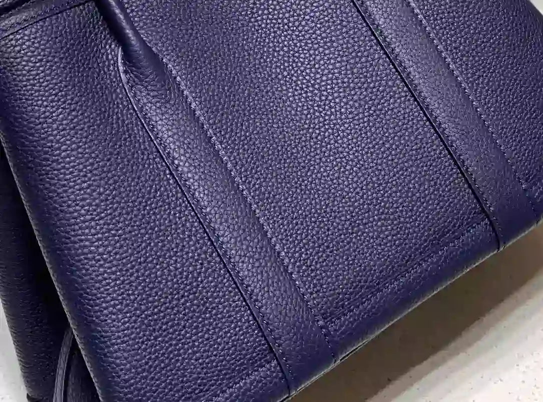 Hermes Garden Party 30 Bag In Blue Saphir Taurillon Leather – HW071