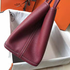 Hermes Garden Party 30 Bag In Bordeaux Taurillon Leather – HW081