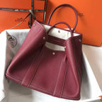 Hermes Garden Party 30 Bag In Bordeaux Taurillon Leather – HW081