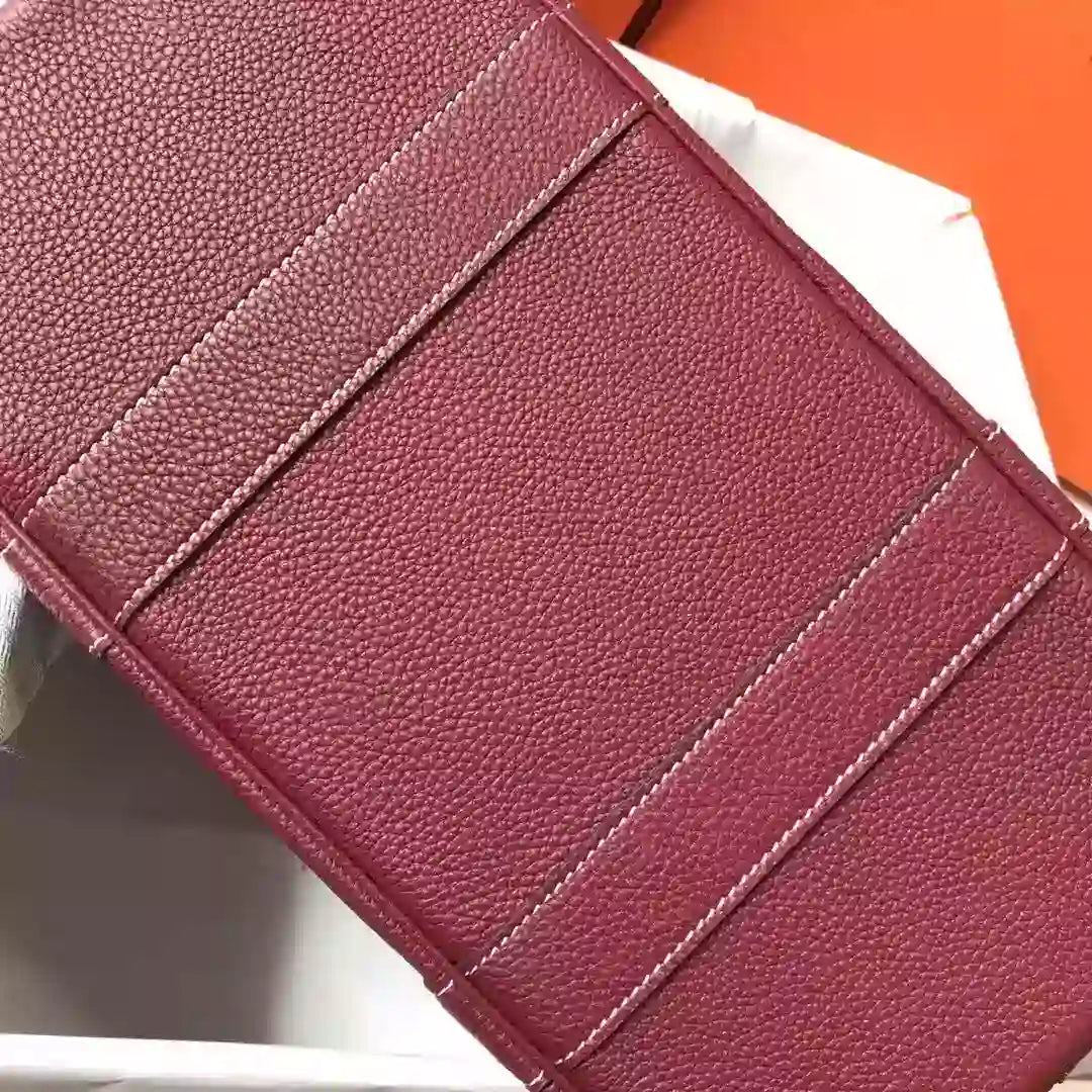Hermes Garden Party 30 Bag In Bordeaux Taurillon Leather – HW081