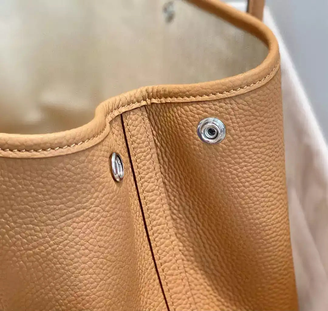 Hermes Garden Party 30 Bag In Chai Taurillon Leather – HW073