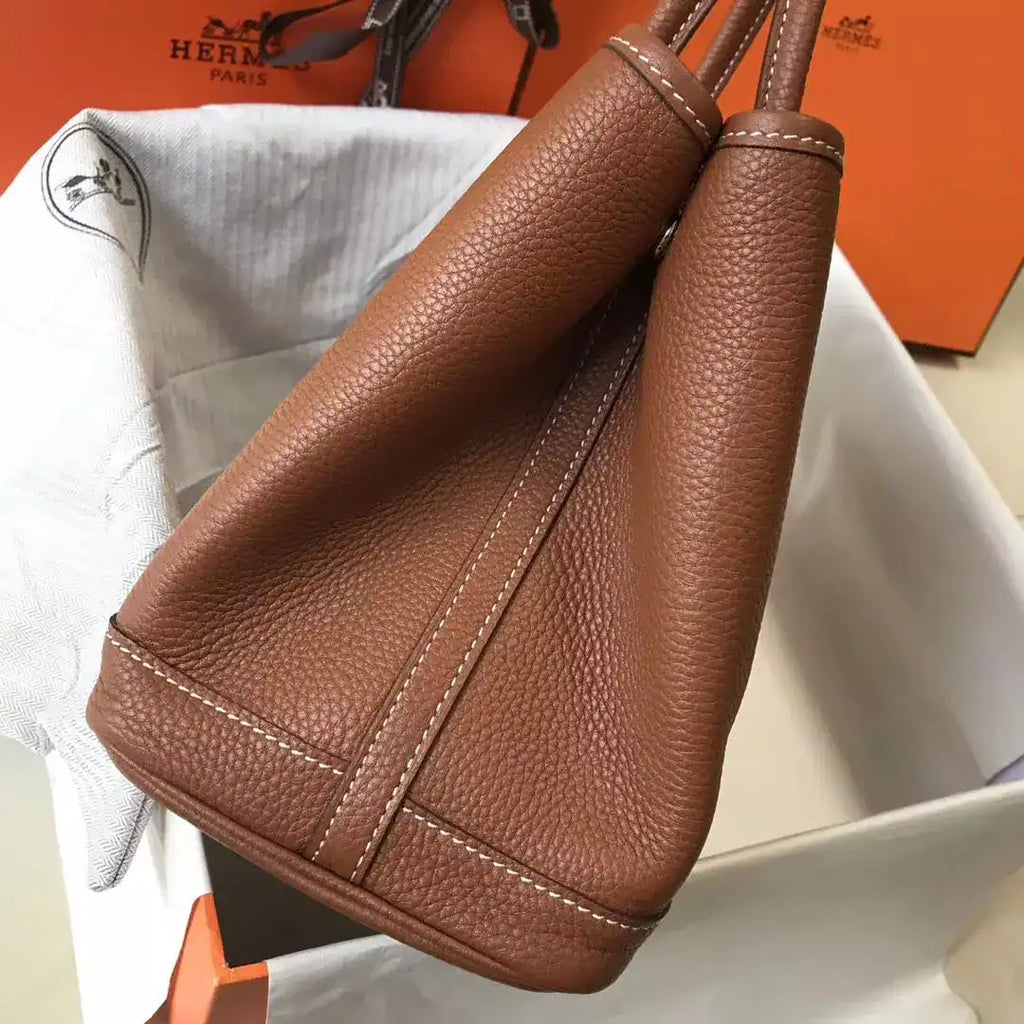 Hermes Garden Party 30 Bag In Gold Taurillon Leather – HW082