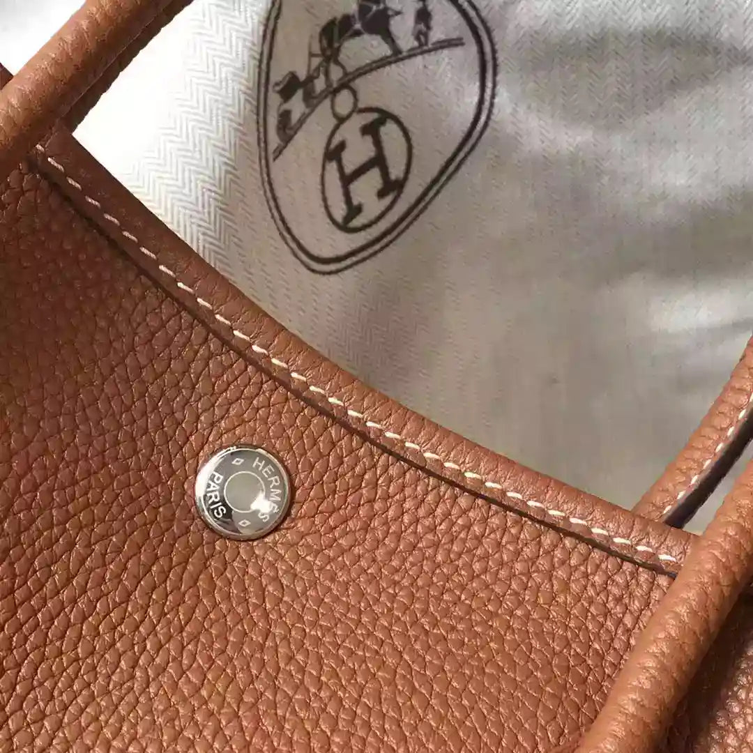 Hermes Garden Party 30 Bag In Gold Taurillon Leather – HW082