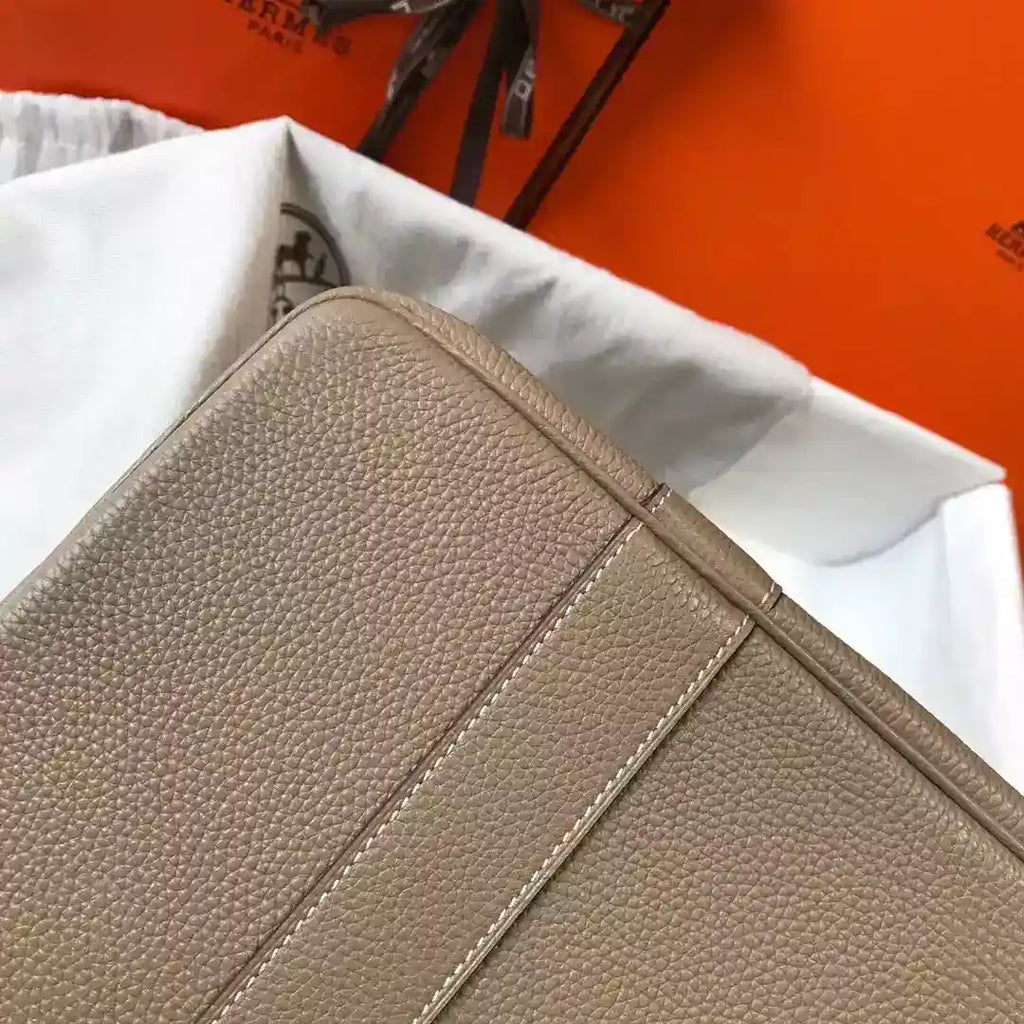 Hermes Garden Party 30 Bag In Grey Taurillon Leather – HW080
