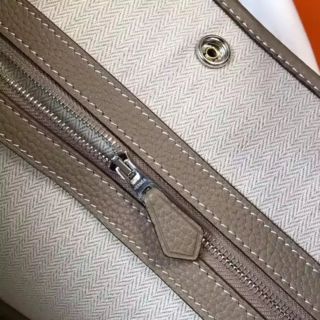 Hermes Garden Party 30 Bag In Grey Taurillon Leather – HW080