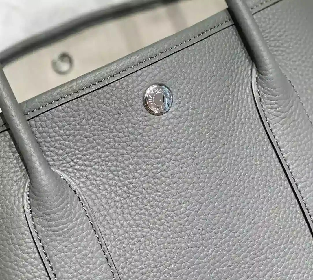 Hermes Garden Party 30 Bag In Gris Meyer Taurillon Leather – HW072
