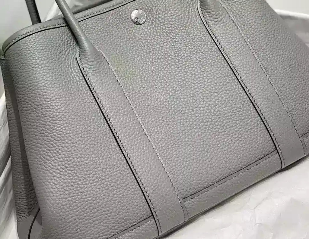 Hermes Garden Party 30 Bag In Gris Meyer Taurillon Leather – HW072