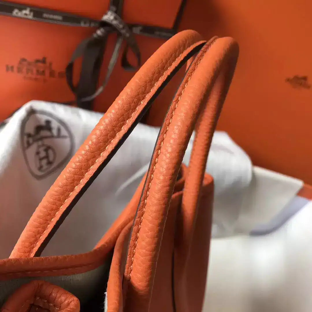 Hermes Garden Party 30 Bag In Orange Taurillon Leather – HW078