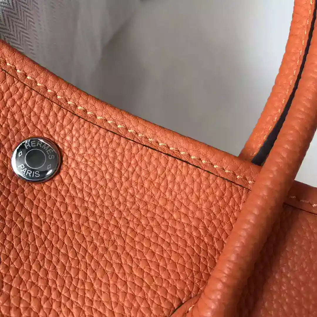 Hermes Garden Party 30 Bag In Orange Taurillon Leather – HW078