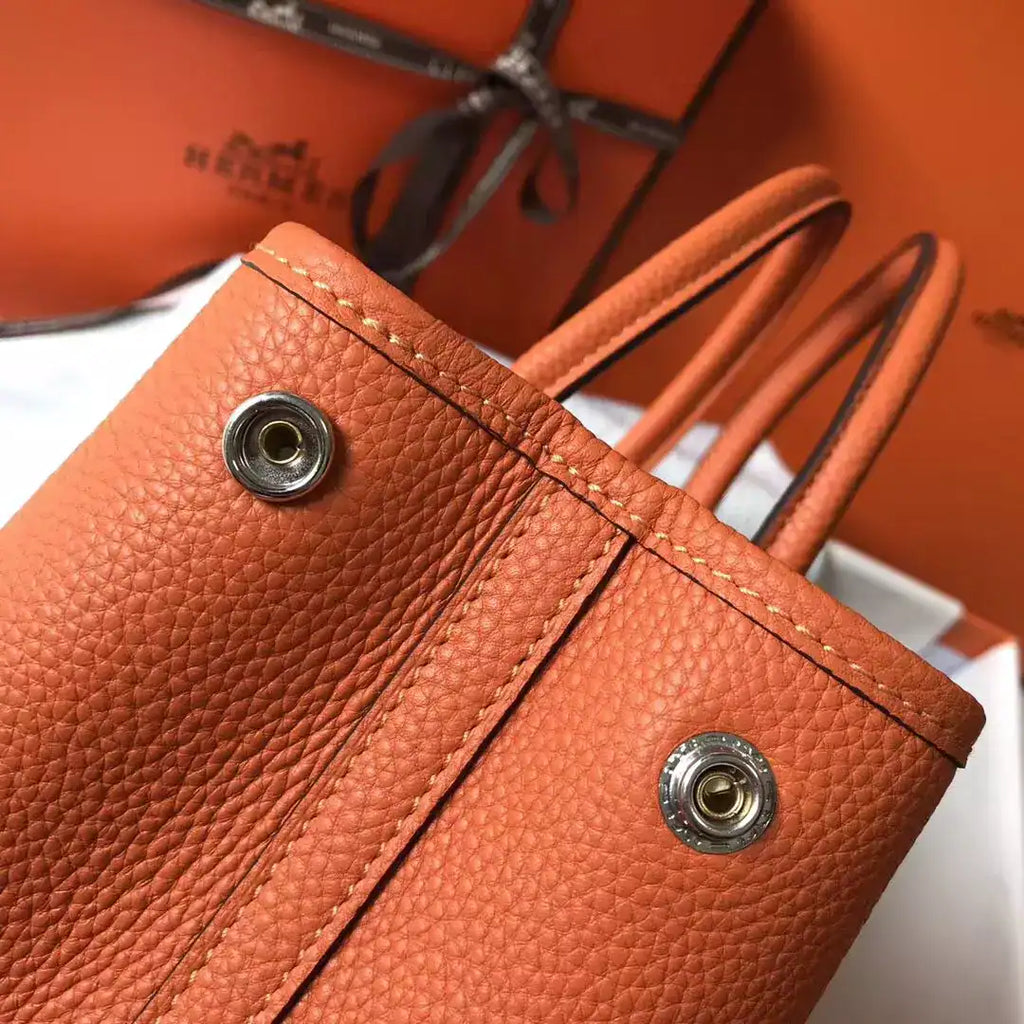 Hermes Garden Party 30 Bag In Orange Taurillon Leather – HW078