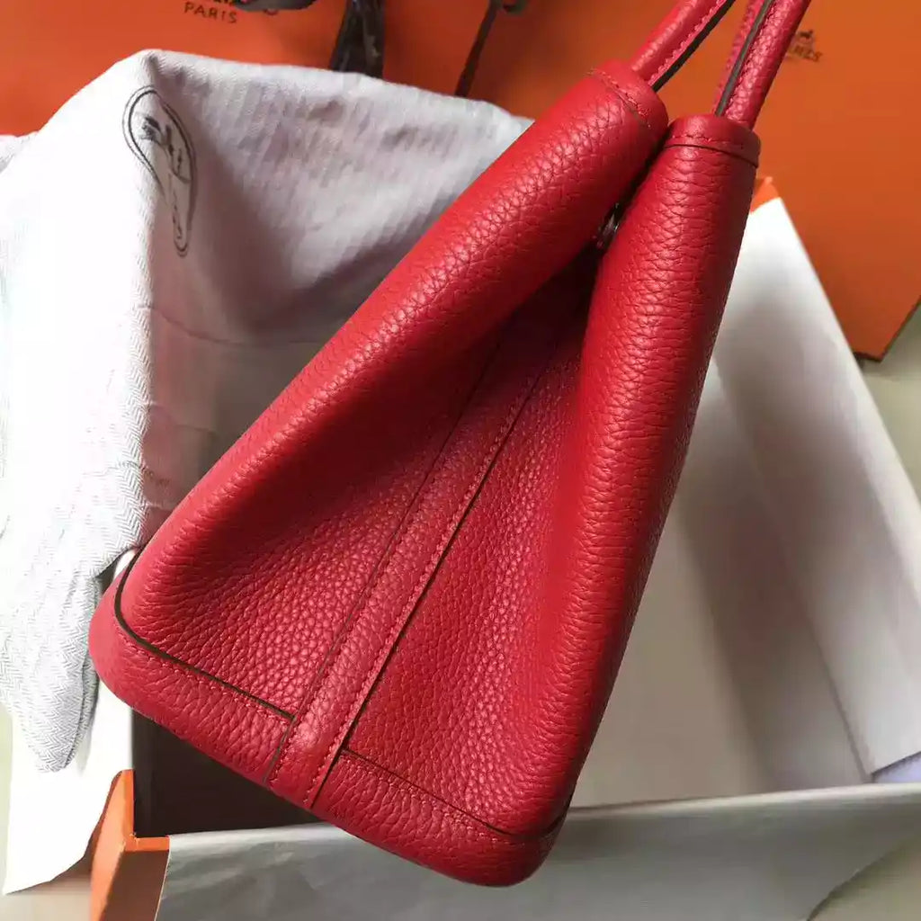 Hermes Garden Party 30 Bag In Red Taurillon Leather – HW074