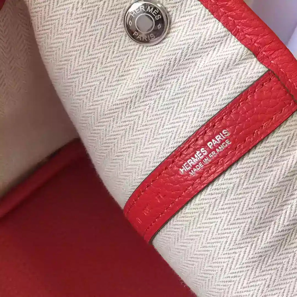 Hermes Garden Party 30 Bag In Red Taurillon Leather – HW074