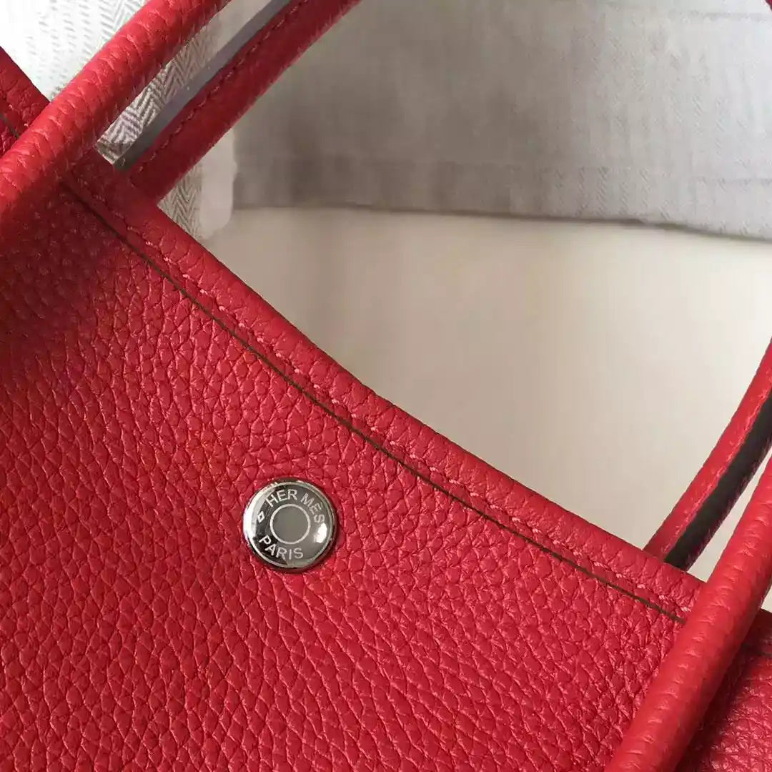 Hermes Garden Party 30 Bag In Red Taurillon Leather – HW074