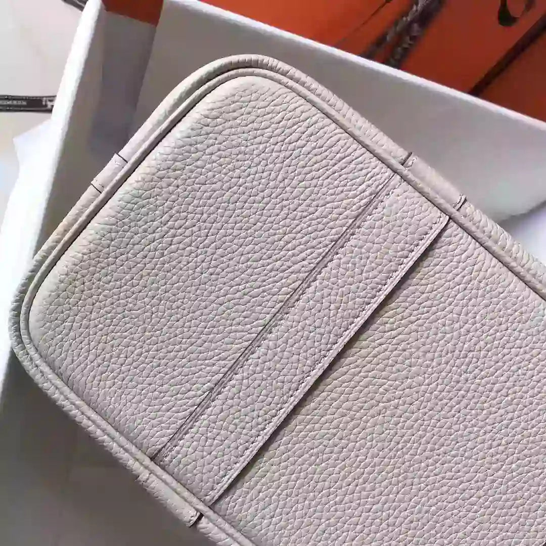 Hermes Garden Party 30 Bag In White Taurillon Leather – HW075
