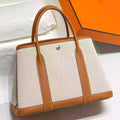 Hermes Garden Party 30cm Bag in Toile and Gold Leather – HW070