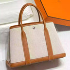 Hermes Garden Party 30cm Bag in Toile and Gold Leather – HW070