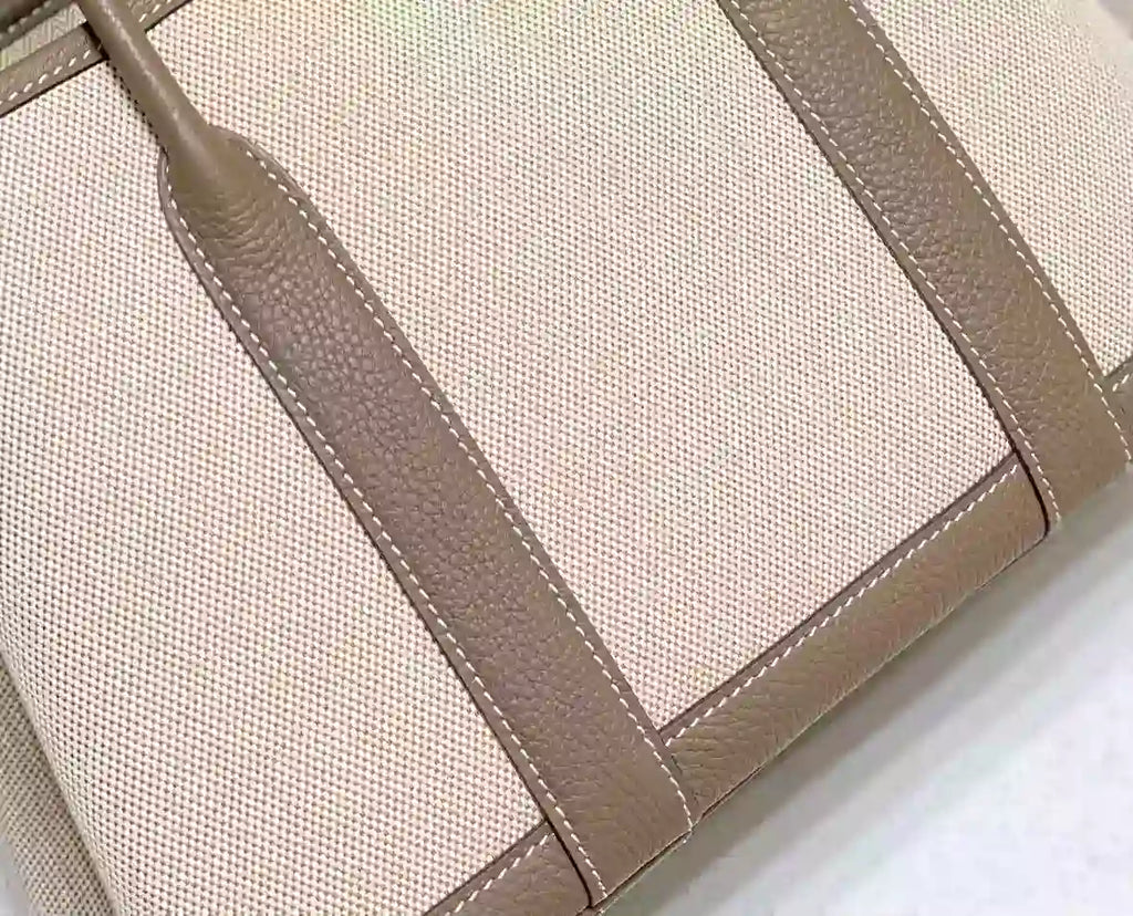Hermes Garden Party 30cm Bag in Toile and Taupe Leather – HW069