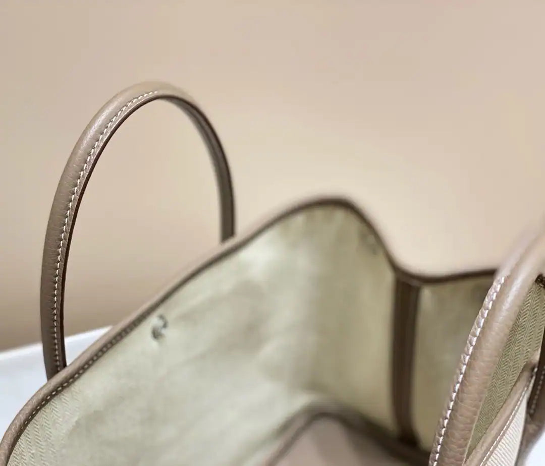 Hermes Garden Party 30cm Bag in Toile and Taupe Leather – HW069