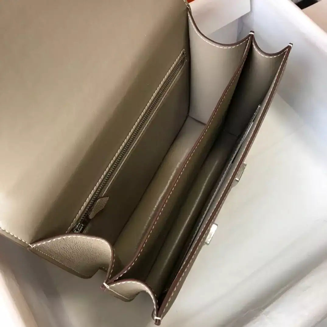 Hermes Grey Constance MM 24cm Epsom Leather Bag – HW038