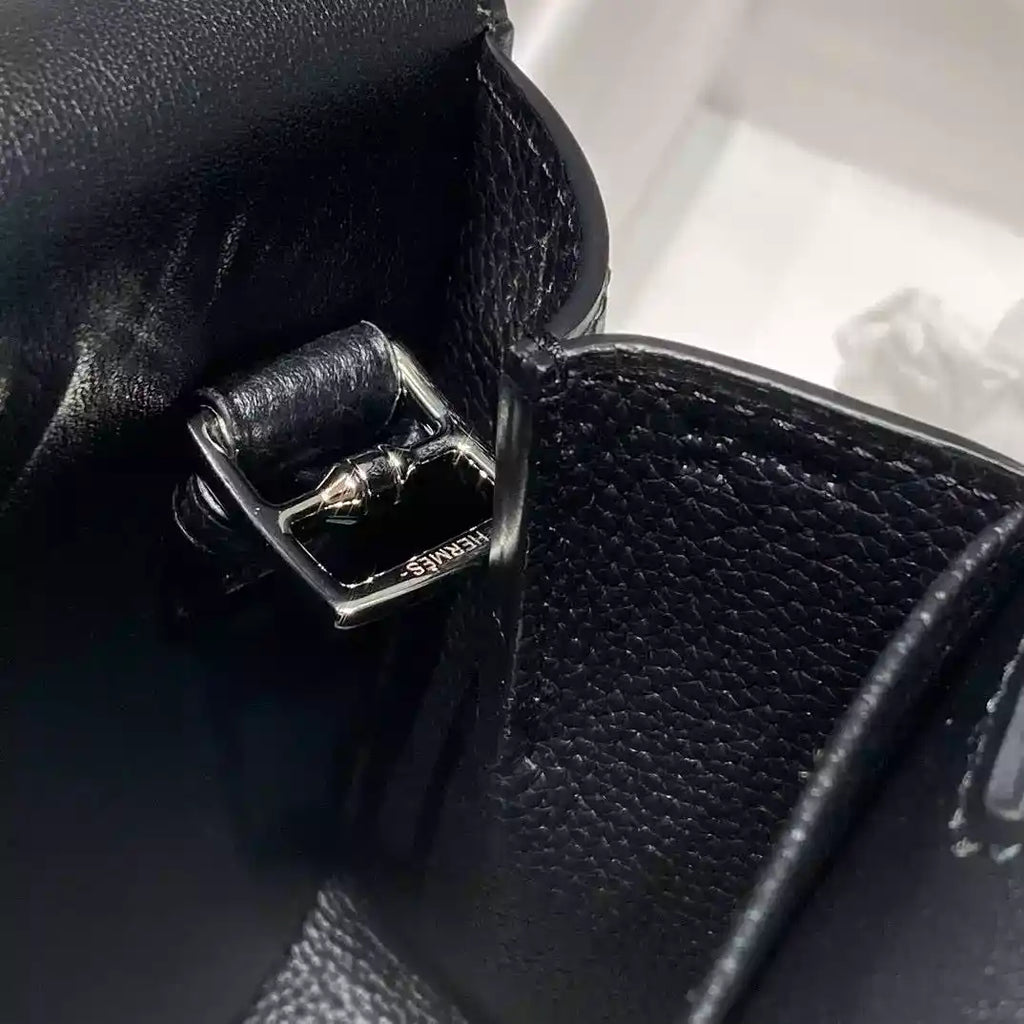 Hermes Halzan 25 Bag in Black Clemence Leather – HW088