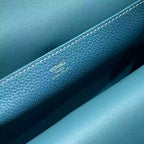 Hermes Halzan 25 Bag in Blue Jean Clemence Leather – HW091