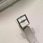 Hermes Halzan 25 Bag in Craie Clemence Leather – HW092