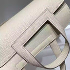 Hermes Halzan 25 Bag in Craie Clemence Leather – HW092