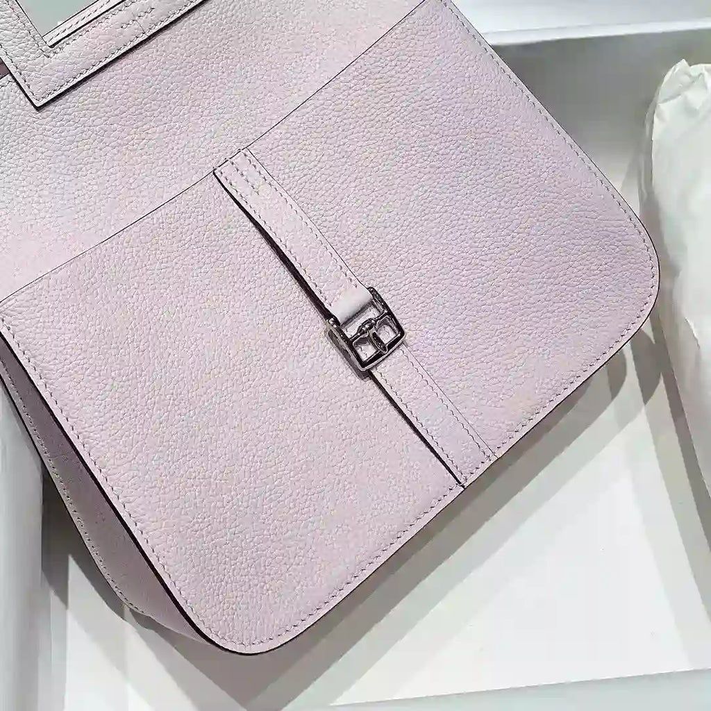 Hermes Halzan 25 Bag in Mauve Pale Clemence Leather – HW084