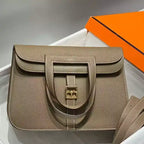 Hermes Halzan 25 Bag in Taupe Clemence Leather – HW085