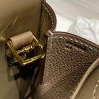 Hermes Halzan 25 Bag in Taupe Clemence Leather – HW085