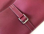 Hermes Halzan 31cm Bag In Bordeaux Clemence Leather – HW095