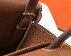 Hermes Halzan 31cm Bag In Gold Clemence Leather – HW100