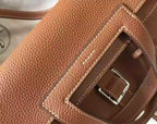 Hermes Halzan 31cm Bag In Gold Clemence Leather – HW100