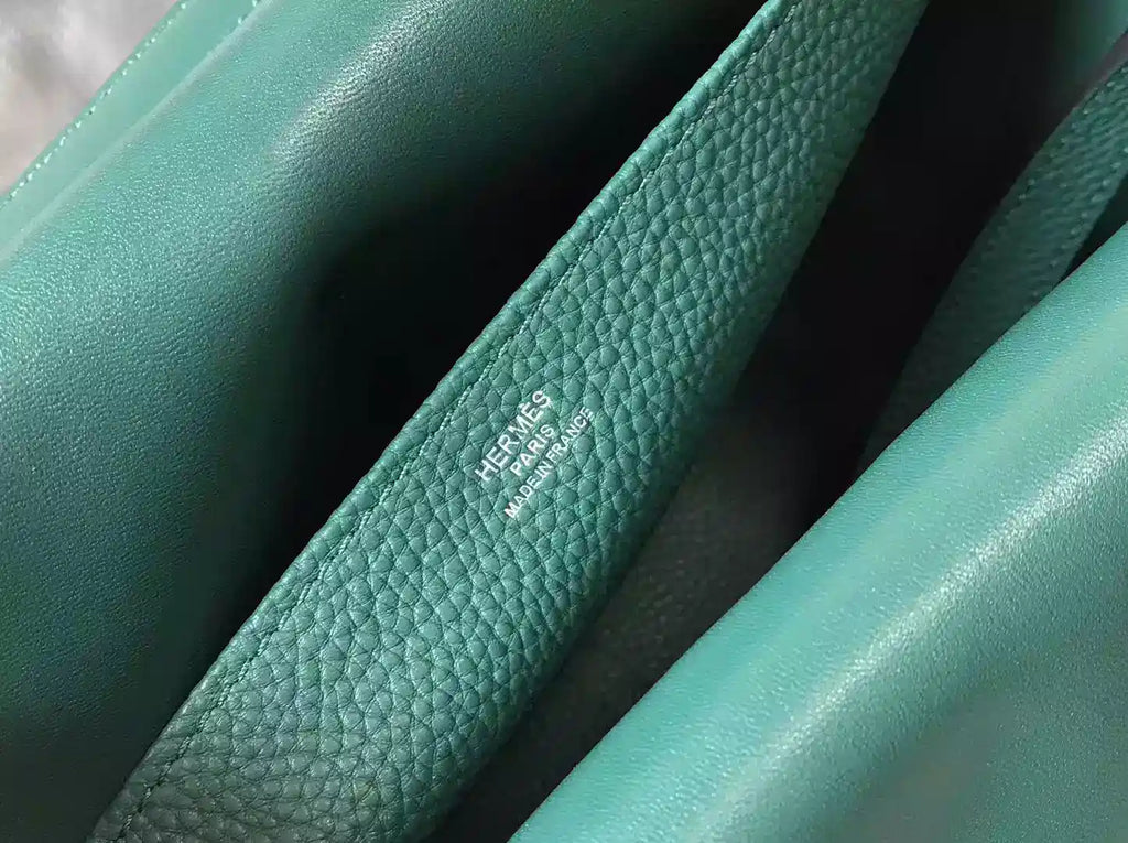 Hermes Halzan 31cm Bag In Malachite Clemence Leather – HW098