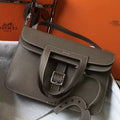 Hermes Halzan 31cm Bag In Taupe Clemence Leather – HW097