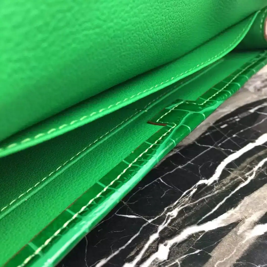 Hermes Jige Elan 29 Clutch In Bambou Crocodile Leather – HW108