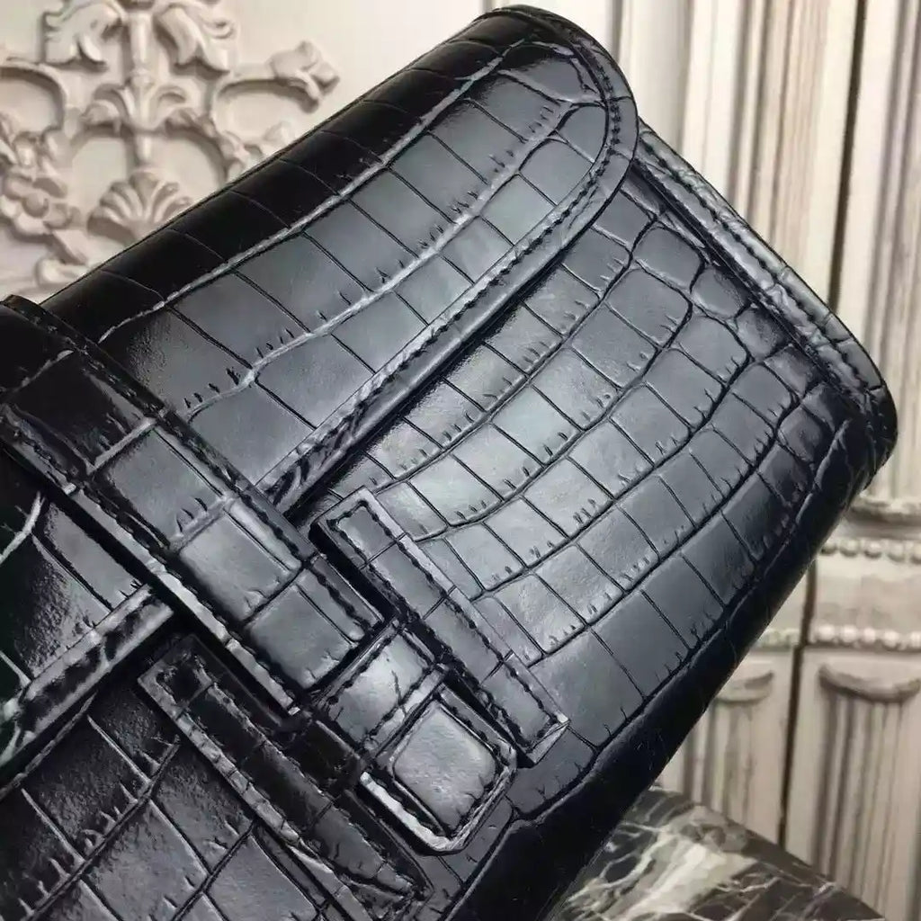 Hermes Jige Elan 29 Clutch In Black Crocodile Leather – HW113