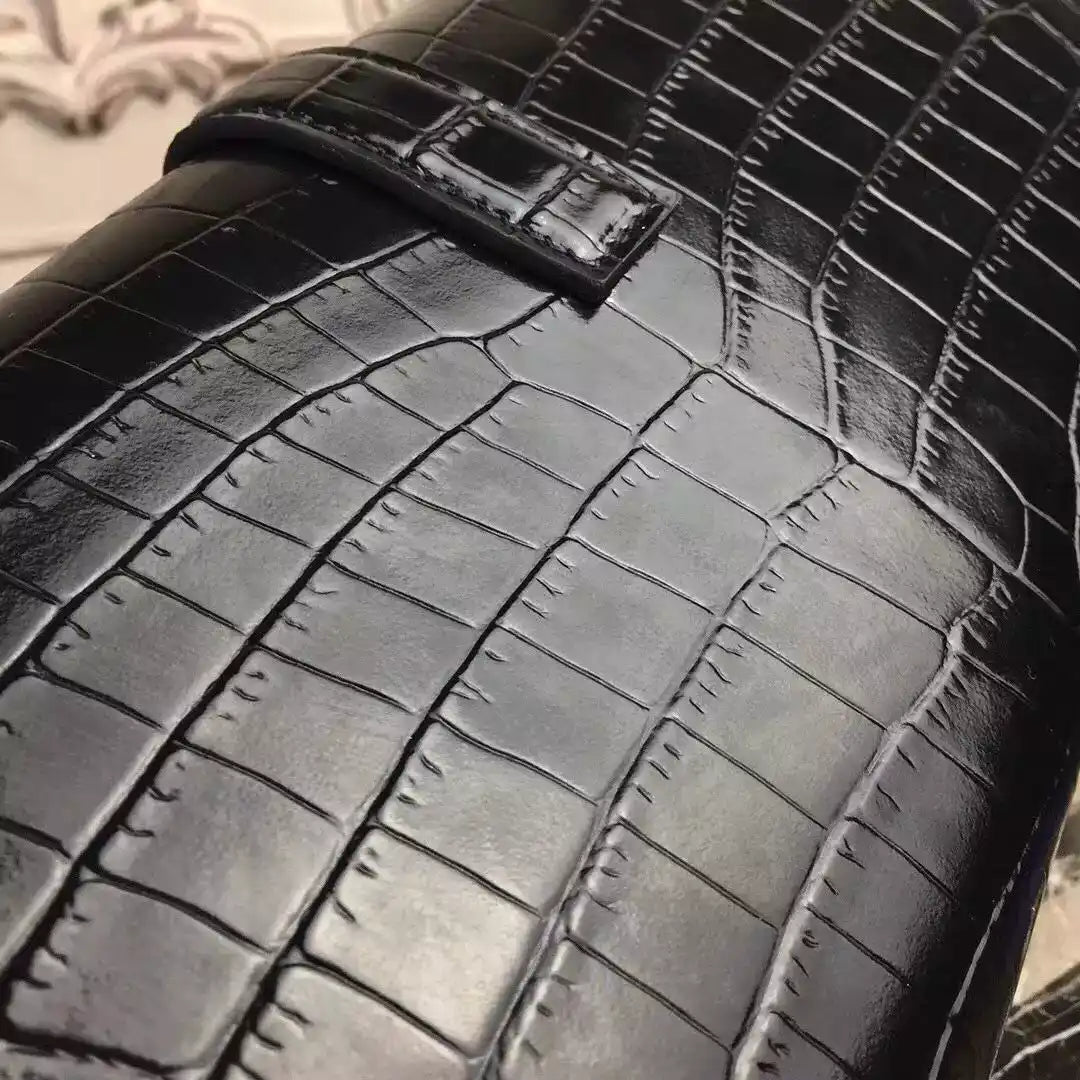 Hermes Jige Elan 29 Clutch In Black Crocodile Leather – HW113