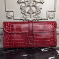 Hermes Jige Elan 29 Clutch In Dark Red Crocodile Leather – HW107