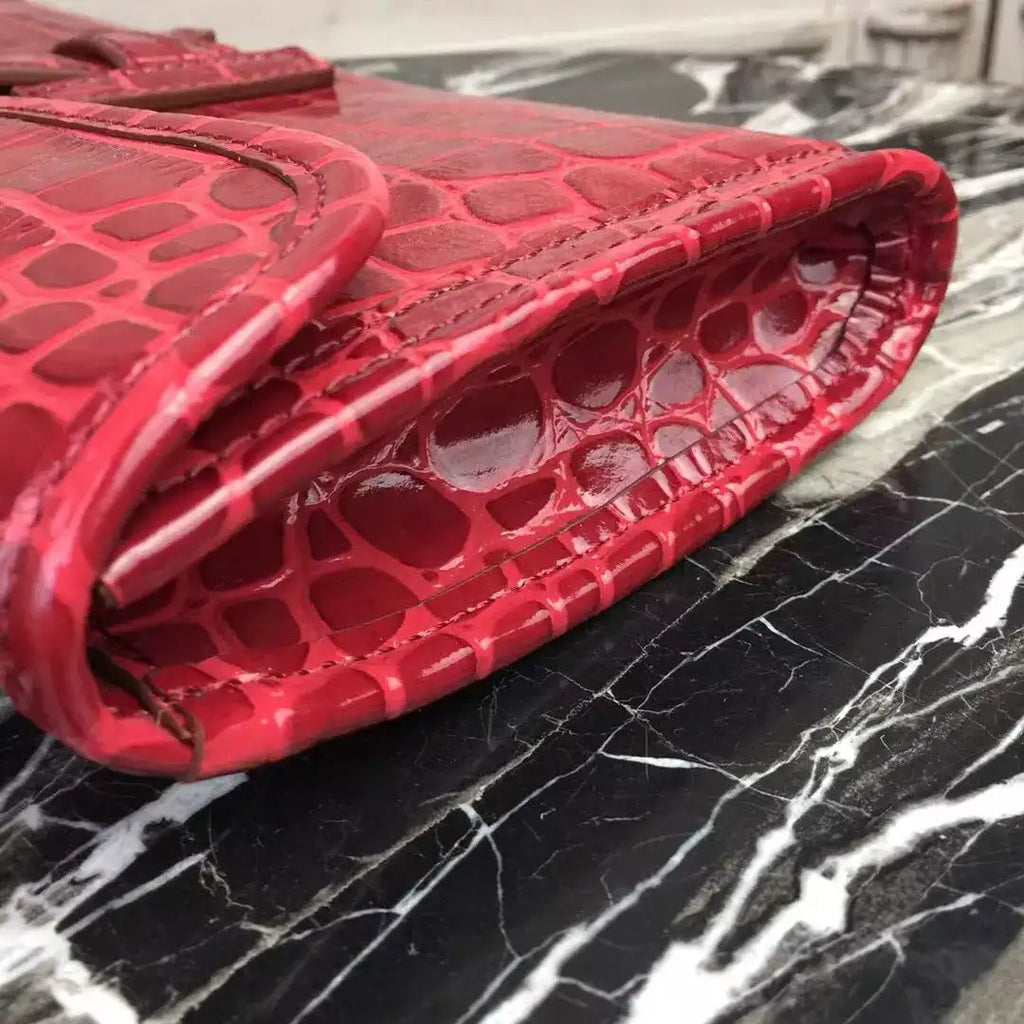 Hermes Jige Elan 29 Clutch In Dark Red Crocodile Leather – HW107