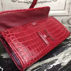 Hermes Jige Elan 29 Clutch In Dark Red Crocodile Leather – HW107